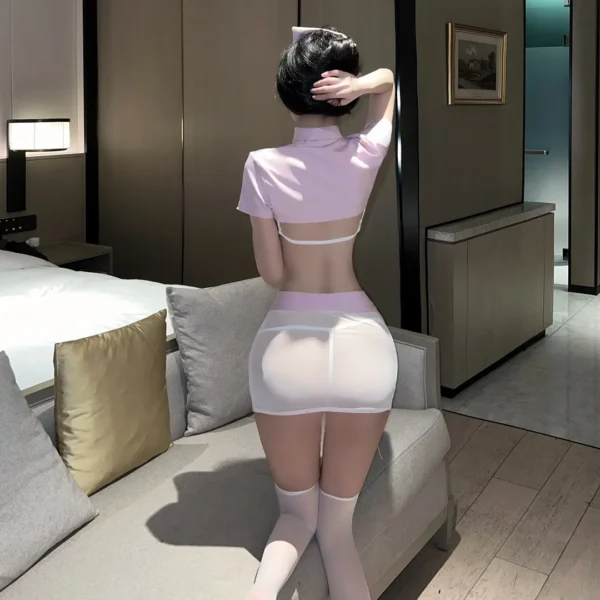 Pink Sexy Nurse Uniform - Image 3