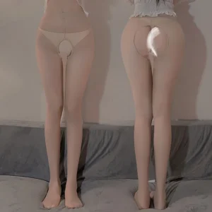Nude Crotchless Reinforced Pantyhose