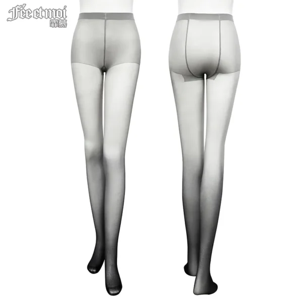 Black Gradient Crotchless Stockings - Image 4