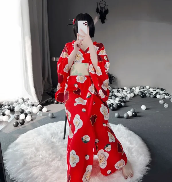 Bright Red Lace Kimono - Image 4