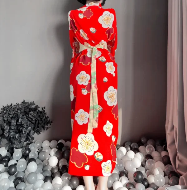Bright Red Lace Kimono - Image 2