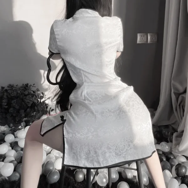 White Traditional Chinese-Style Qipao - Image 8