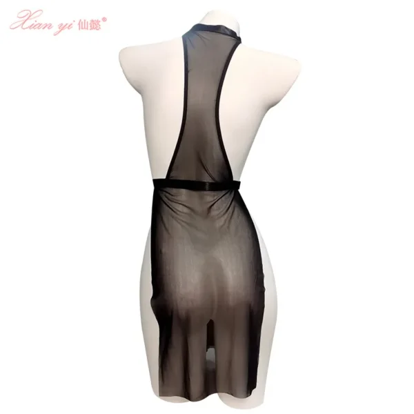 Black Chest-Exposing Outfit - 图片 3