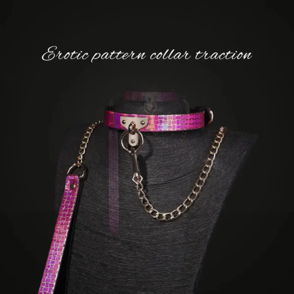 Rose red patterned charm collar - 图片 2