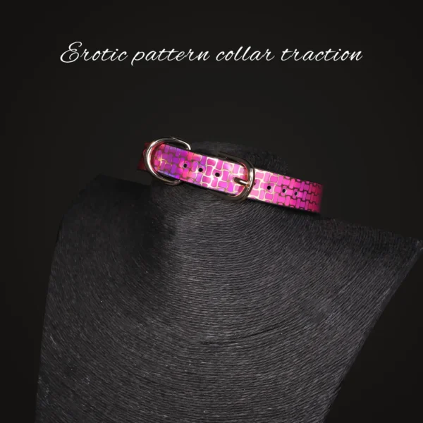 Rose red patterned charm collar - 图片 4
