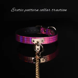Rose red patterned charm collar
