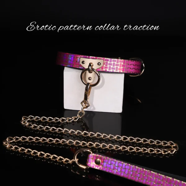 Rose red patterned charm collar - 图片 6