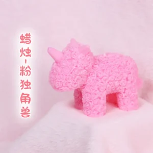 pink unicorn low-temperature candle