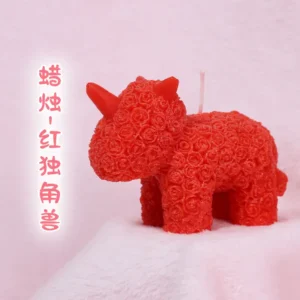 red unicorn low-temperature candle