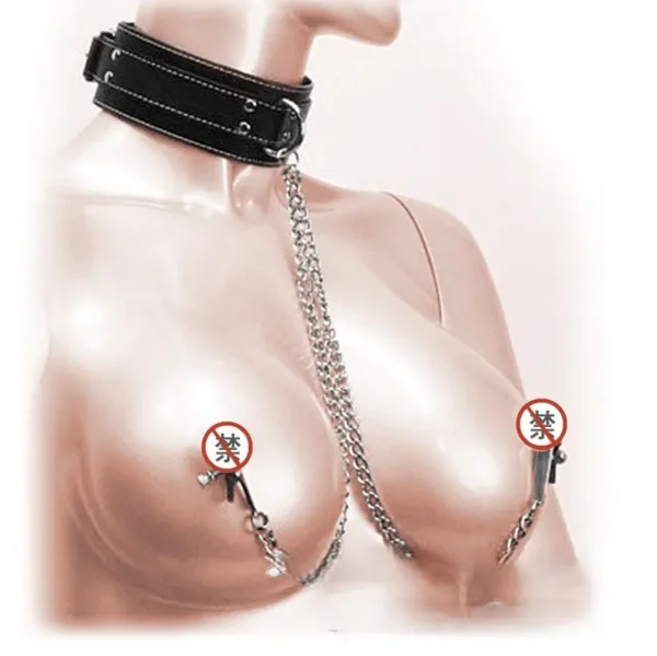 Flirtatious breast clip necklace