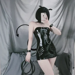 Little Devil Open-Back Leather Outfit