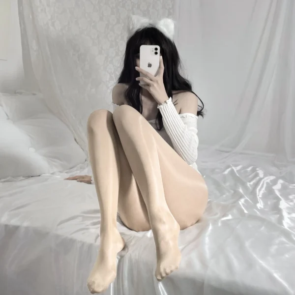 Wuli Rabbit Nude Glossy Pantyhose - 图片 3