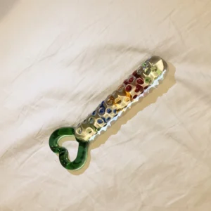 Heart Rainbow Pull-Ring Glass Wand