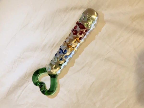 Heart Rainbow Pull-Ring Glass Wand - Image 2