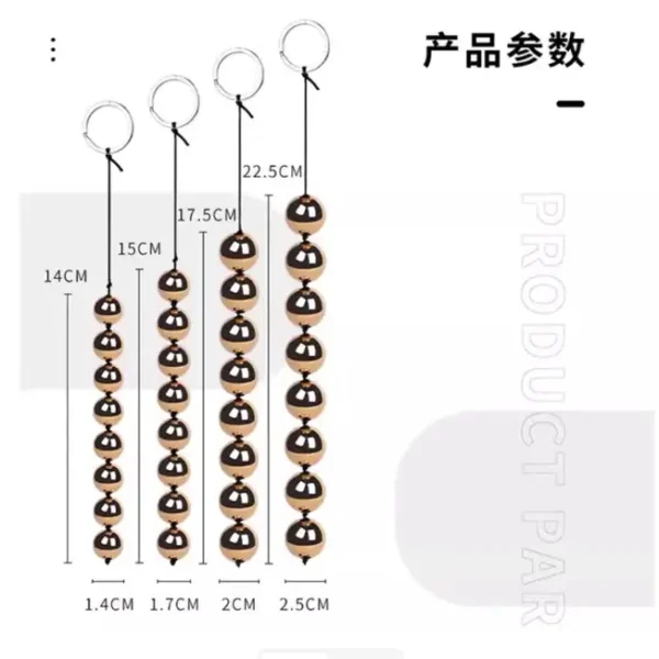 Gold Medium Ben Wa Balls with String - Image 3