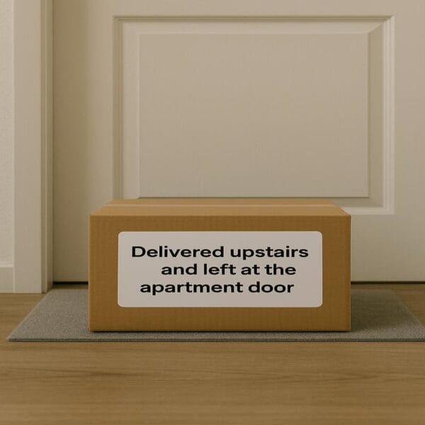 Deliver to the apartment door upstairs