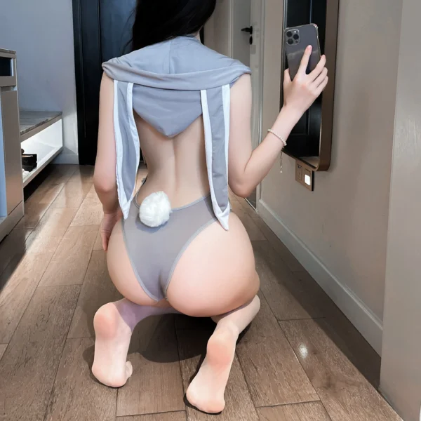 Wuli Rabbit Gray Bunny Hoodie - Image 6