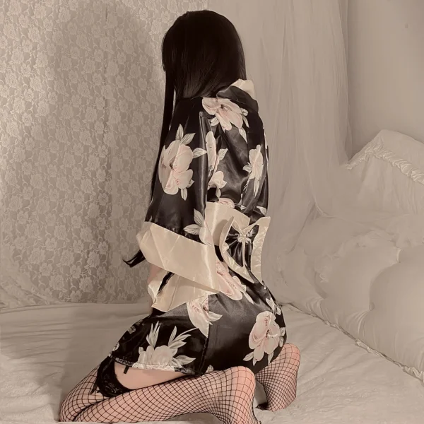 Wuli Rabbit Black Kimono - Image 5