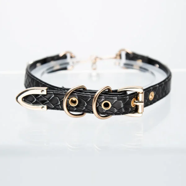 Black Snakeskin Pearl Choker - Image 4