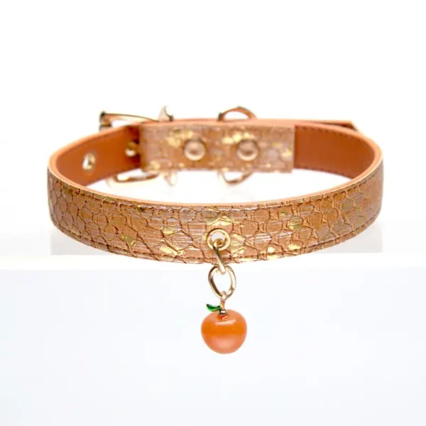 Brown Snakeskin Pattern Bell Choker - 图片 2