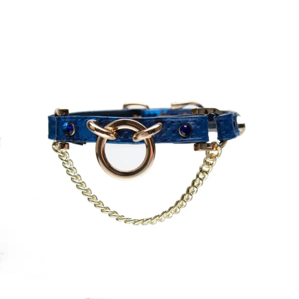 Blue Snake Pattern Chain Punk Choker - Image 2