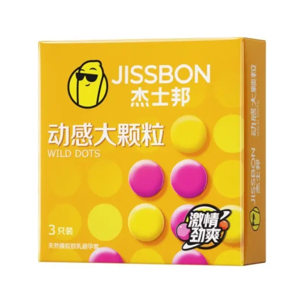 Jissbon Dynamic Large-Dot Condoms – 3 Pieces