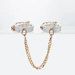 White Snakeskin Handcuffs and Ankle Cuffs