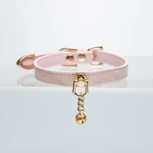 Pink Holographic Choker with Small Bell