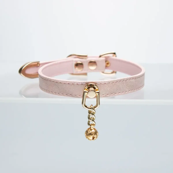 Pink Holographic Choker with Small Bell