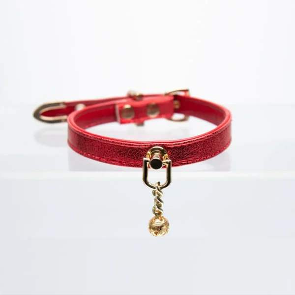 Red Holographic Choker with Small Bell