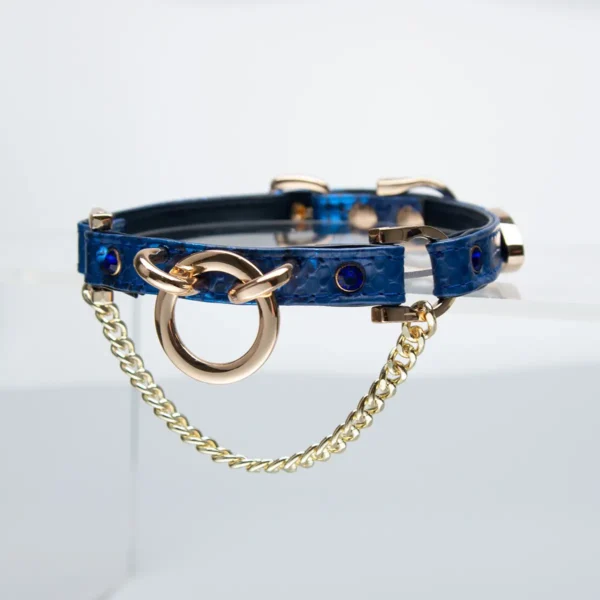 Blue Snake Pattern Chain Punk Choker