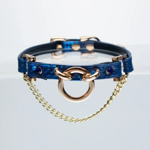 Blue Snake Pattern Chain Punk Choker - Image 7