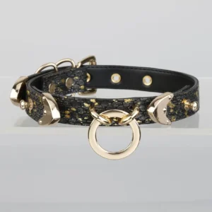 Black and Gold Snakeskin O-Ring Choker