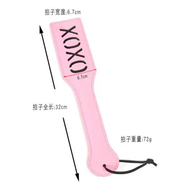 Pink XOXO Leather Spanking Paddle - Image 3