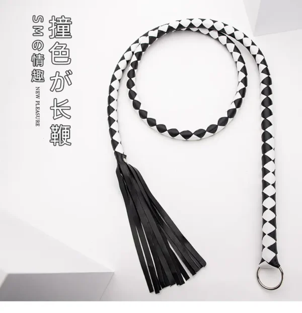 Black & White Leather Queen Soft Whip - Image 10