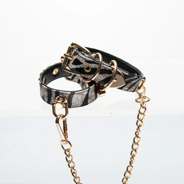 Snakeskin Zebra Pattern Handcuffs and Ankle Cuffs