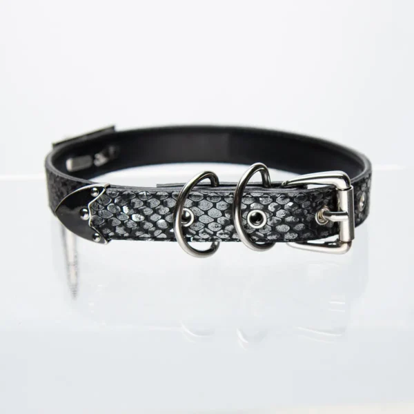 Black Snakeskin Pattern Bullet Choker - Image 5