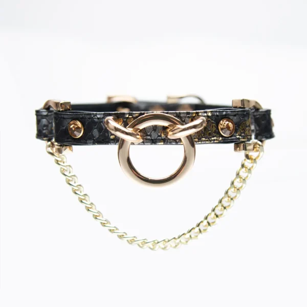 Black Snake Pattern Chain Punk Choker - Image 3