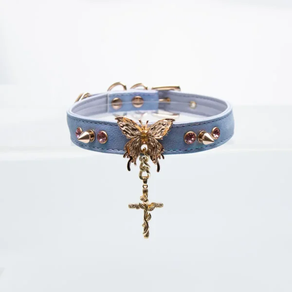 Purple Butterfly Cross Choker - 图片 5
