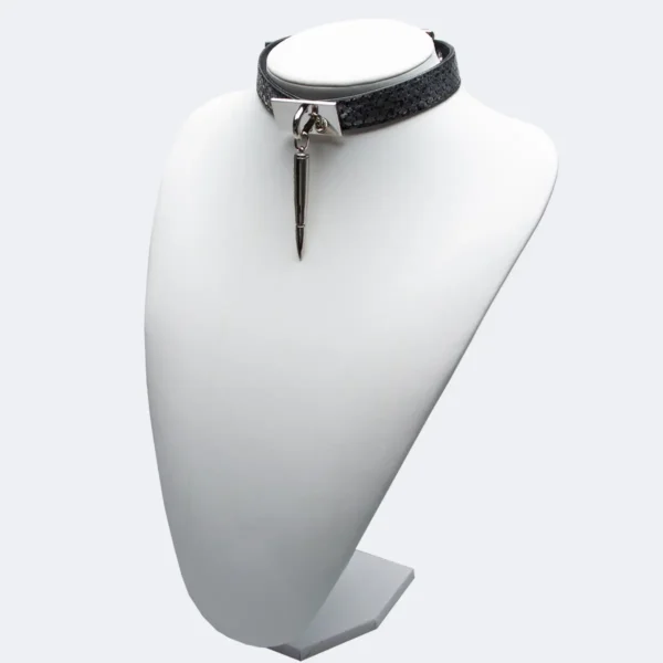 Black Snakeskin Pattern Bullet Choker - Image 3