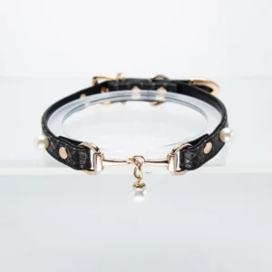 Black Snakeskin Pearl Choker