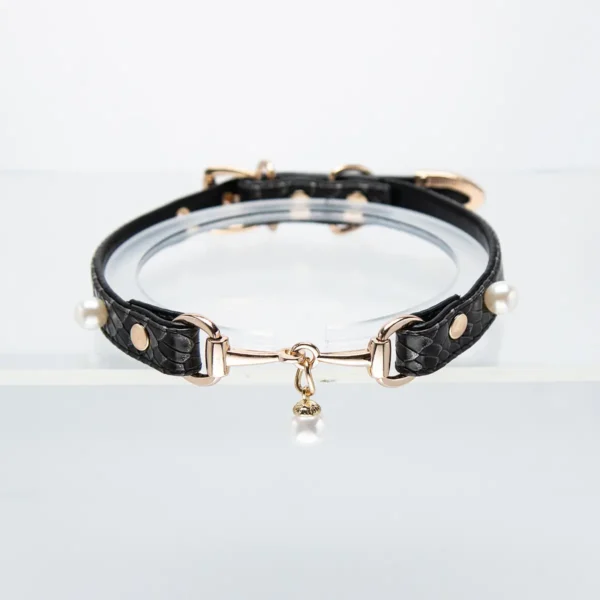 Black Snakeskin Pearl Choker