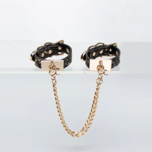 Black and Gold Snakeskin Handcuffs and Ankle Cuffs