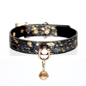 Black Snakeskin with Gold Pattern Bell Choker
