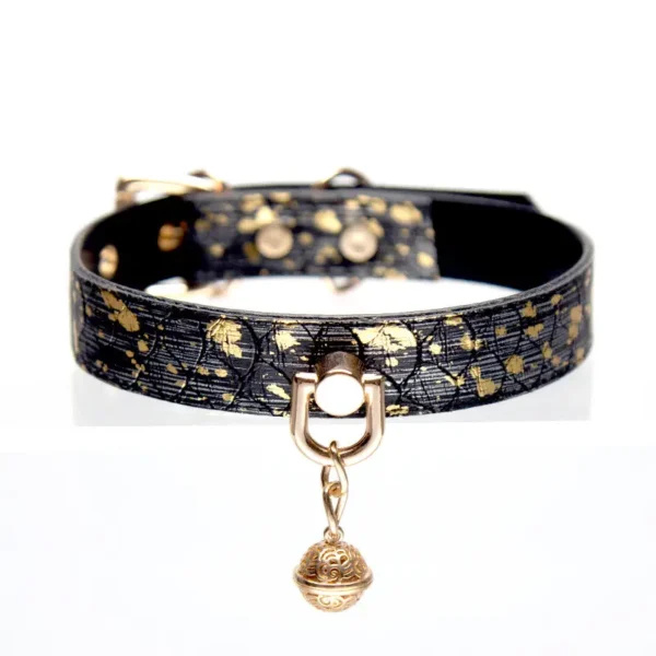 Black Snakeskin with Gold Pattern Bell Choker